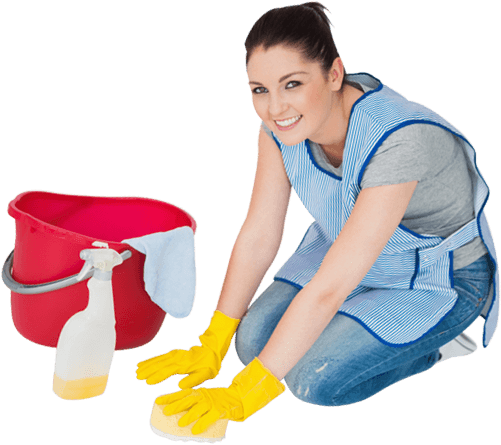 image of a girl cleaning